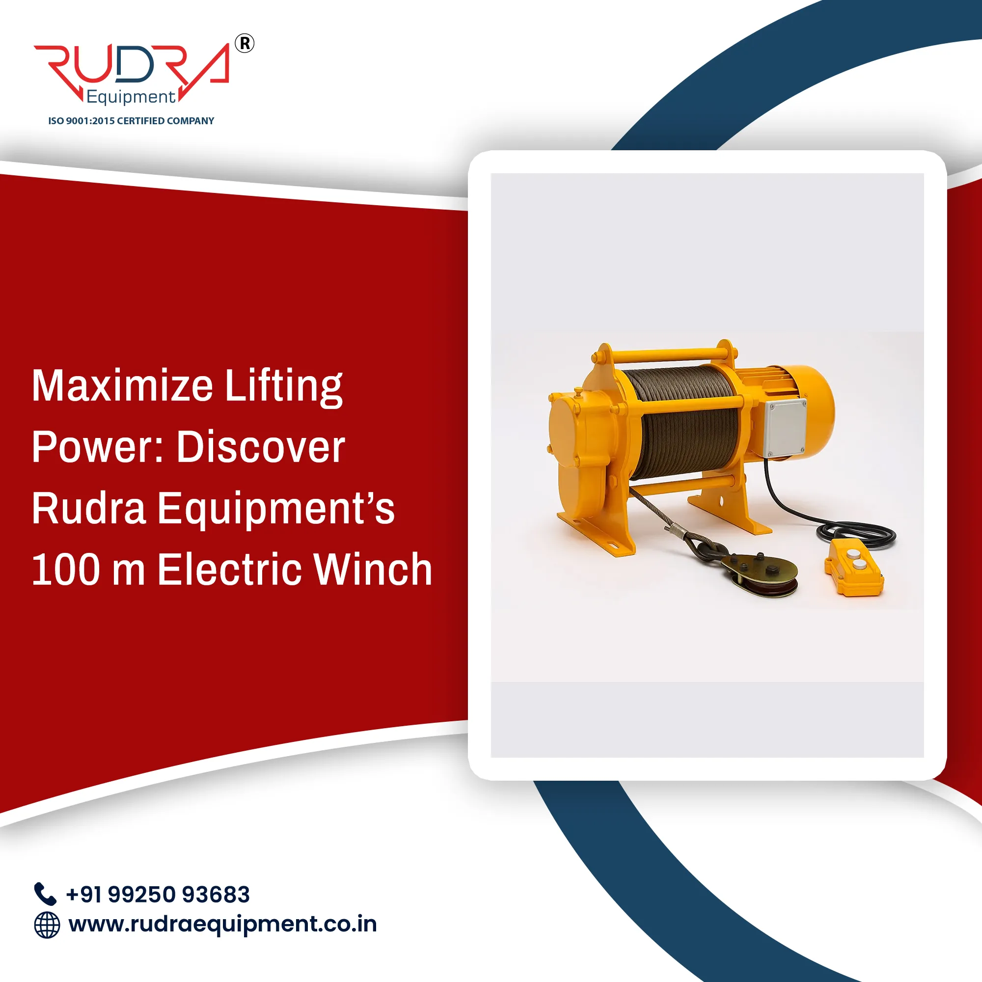 Maximize Lifting Power: Discover Rudra Equipment's 100 m Electric Winch