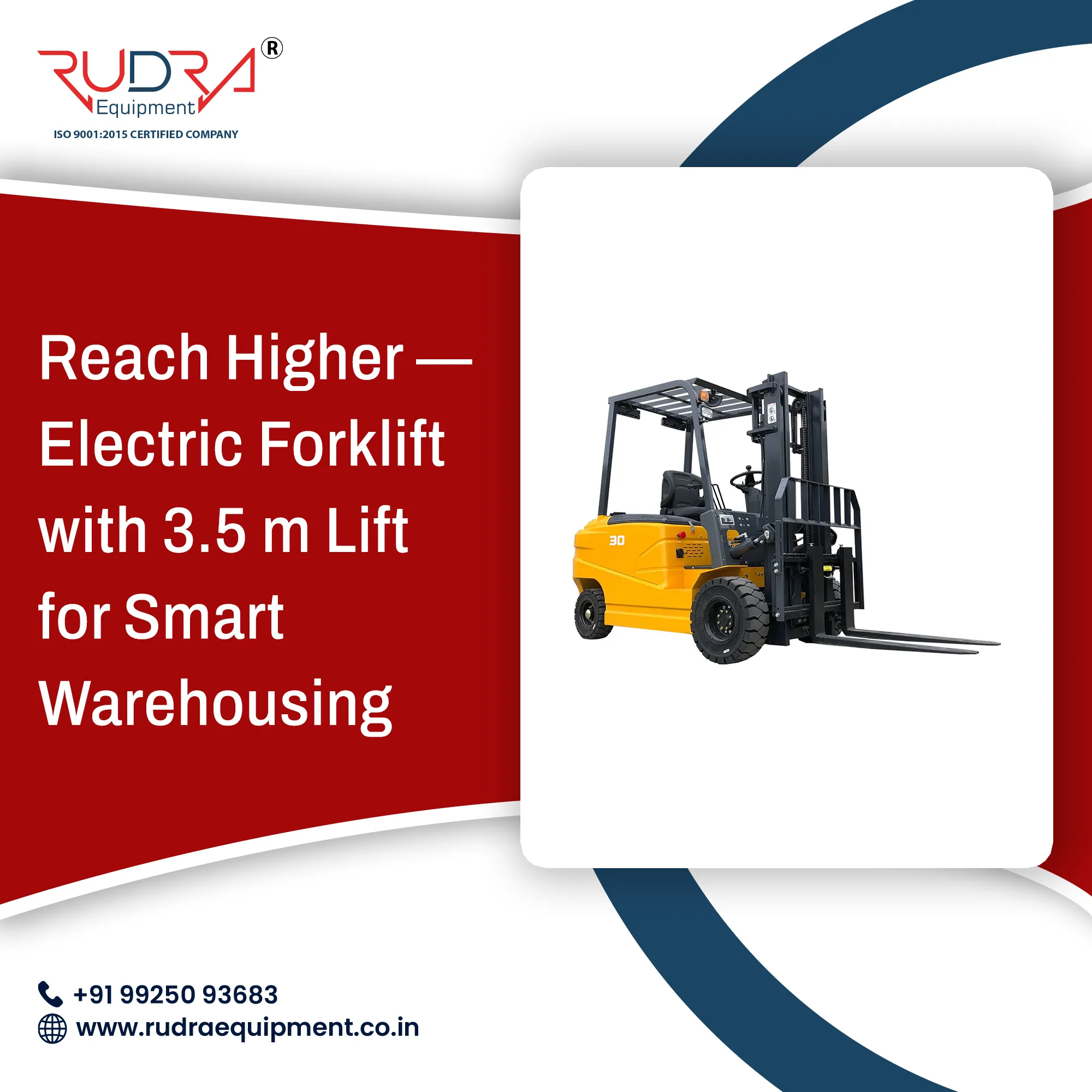Reach Higher — Electric Forklift with 3.5 m Lift for Smart Warehousing