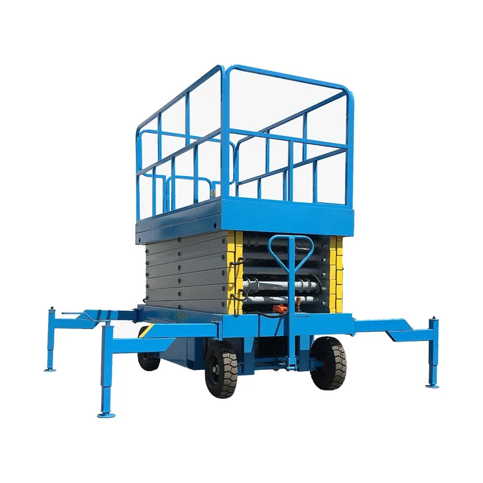 Manually Towable Scissor Lift — Hydraulic Scissor Lift manufactured by Rudra Equipment, Ahmedabad