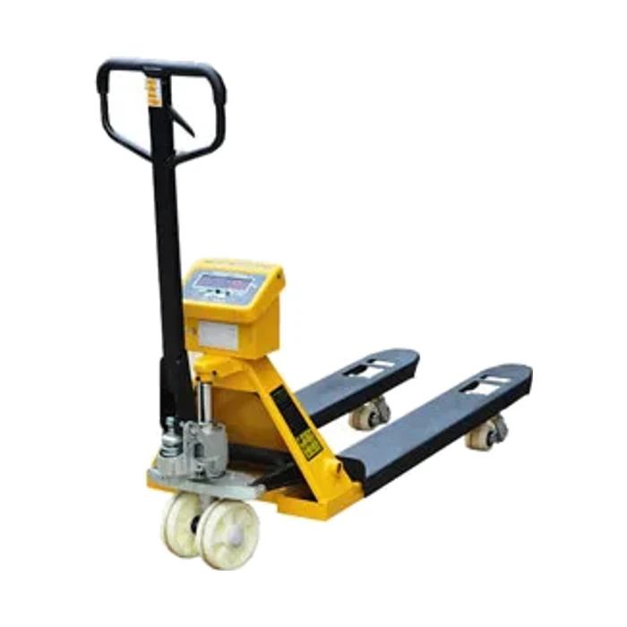 Weight Scale Pallet Truck — pallet truck manufactured by Rudra Equipment, Ahmedabad