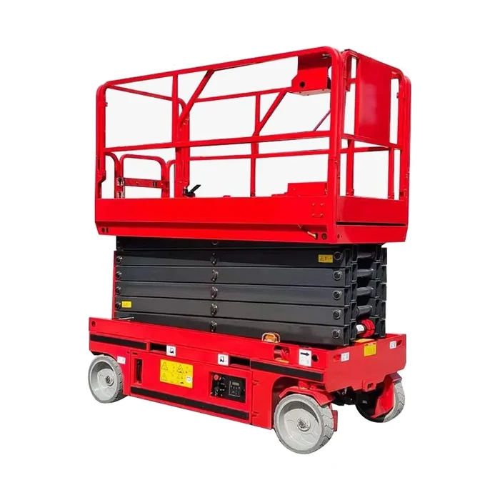 Self Propelled Scissor Lift 12 Mtr — Hydraulic Scissor Lift manufactured by Rudra Equipment, Ahmedabad